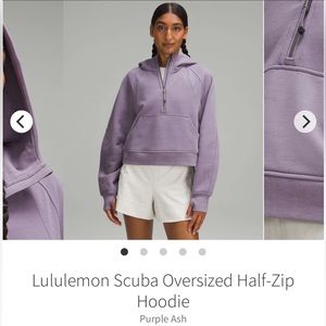 ISO Lululemon Scuba Oversized Half-Zip Hoodie XS/S PURPLE ASH